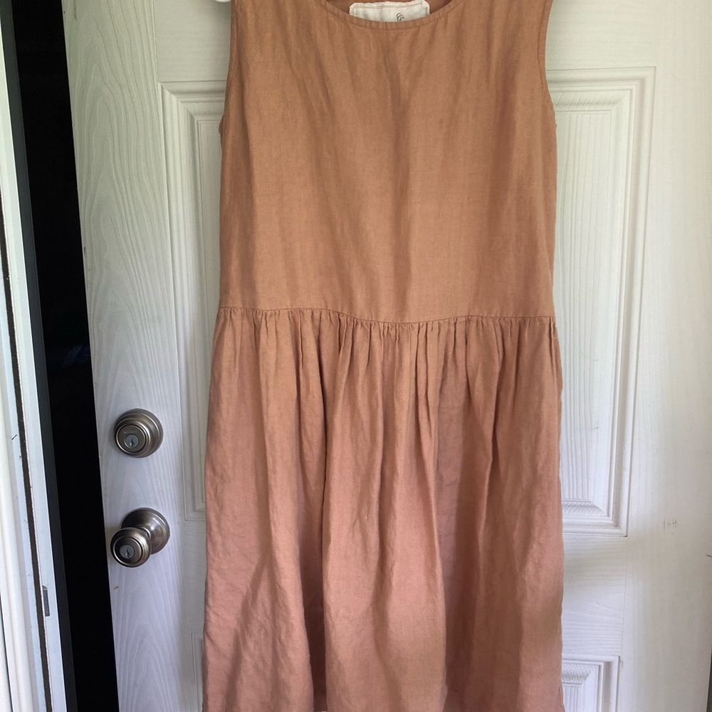 ((SOLD))
notPERFECTLINEN Women's Casual  Dress canyon clay smock
